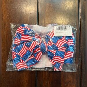 Patriotic American Flag Hair Bow Headband